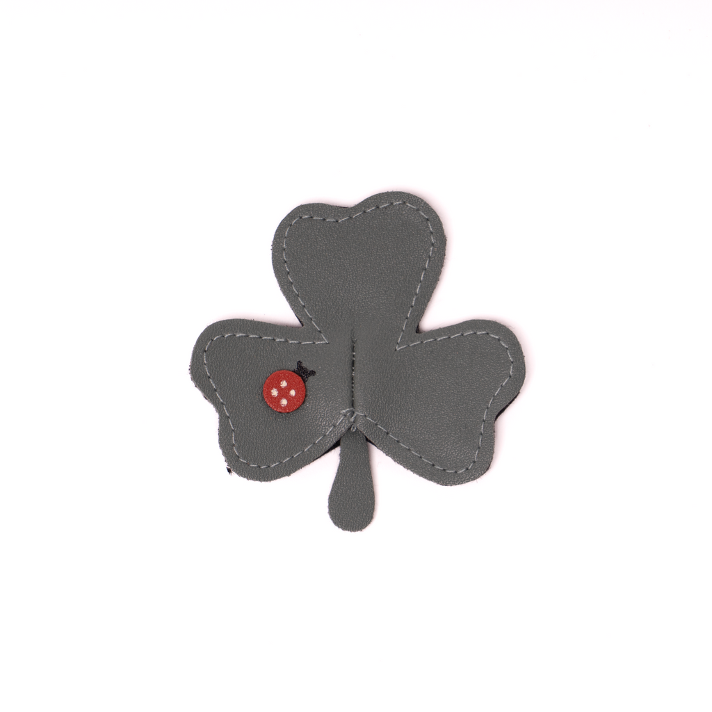 Leather Clover Hair Clip – Pink & Green