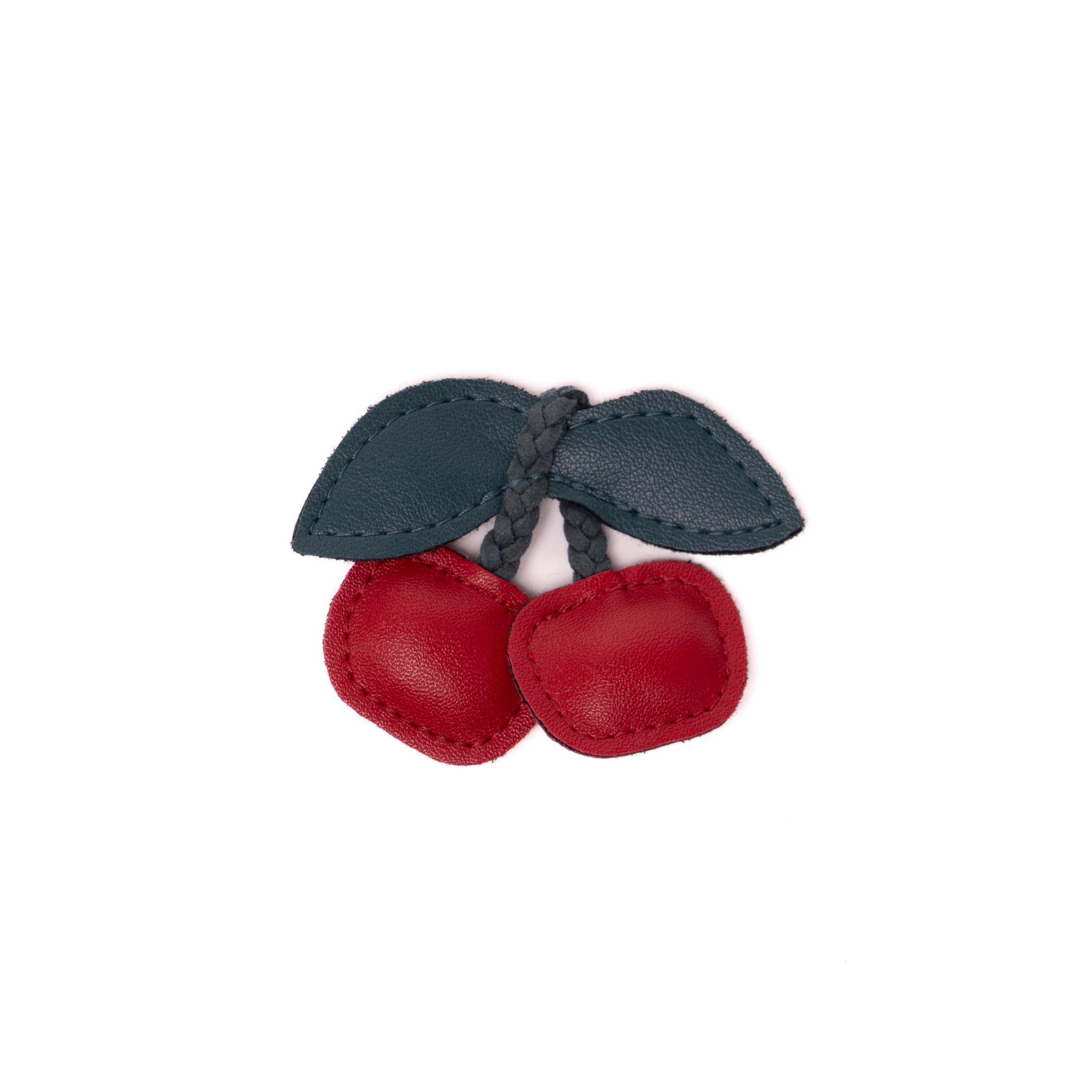 Leather Cherry Hair Clip – Braided Stems