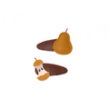 Leather Pear & Bitten Pear Snap Clip Set – 2 Pieces