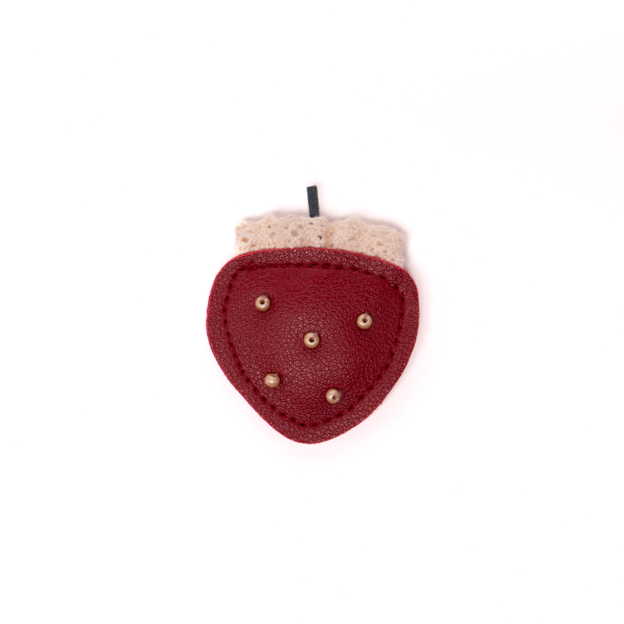 Leather Strawberry Hair Clip