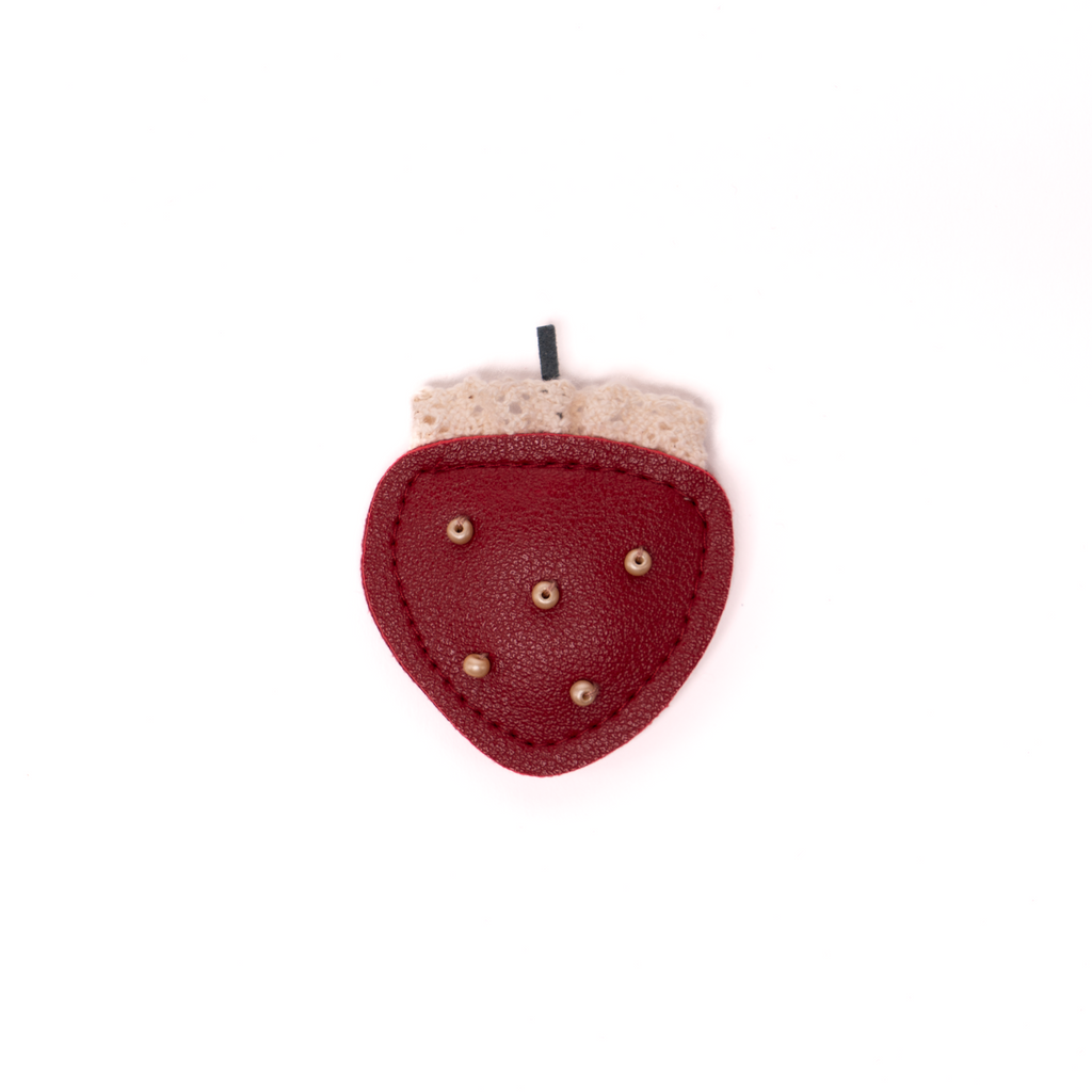 Leather Strawberry Hair Clip