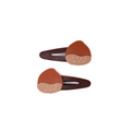 Leather Chestnut Snap Clip Set – 2 Pieces