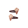 Leather Ice Cream Cone Snap Clip Set – Pink, 2 Pieces