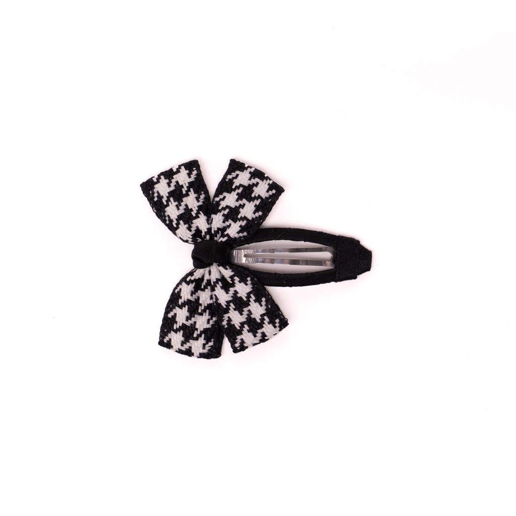 Fabric Butterfly Hair Clip – Houndstooth
