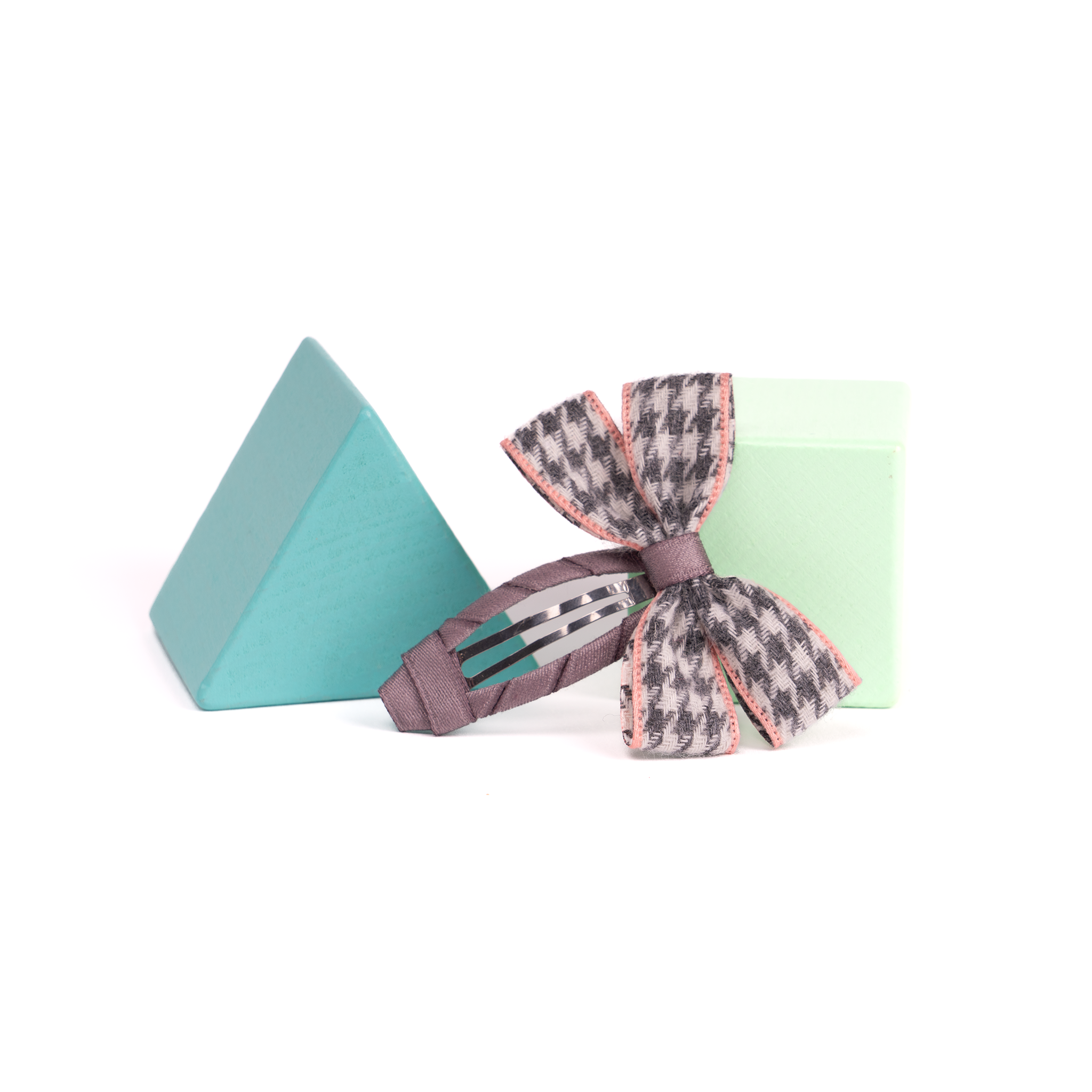 Fabric Butterfly Hair Clip – Houndstooth