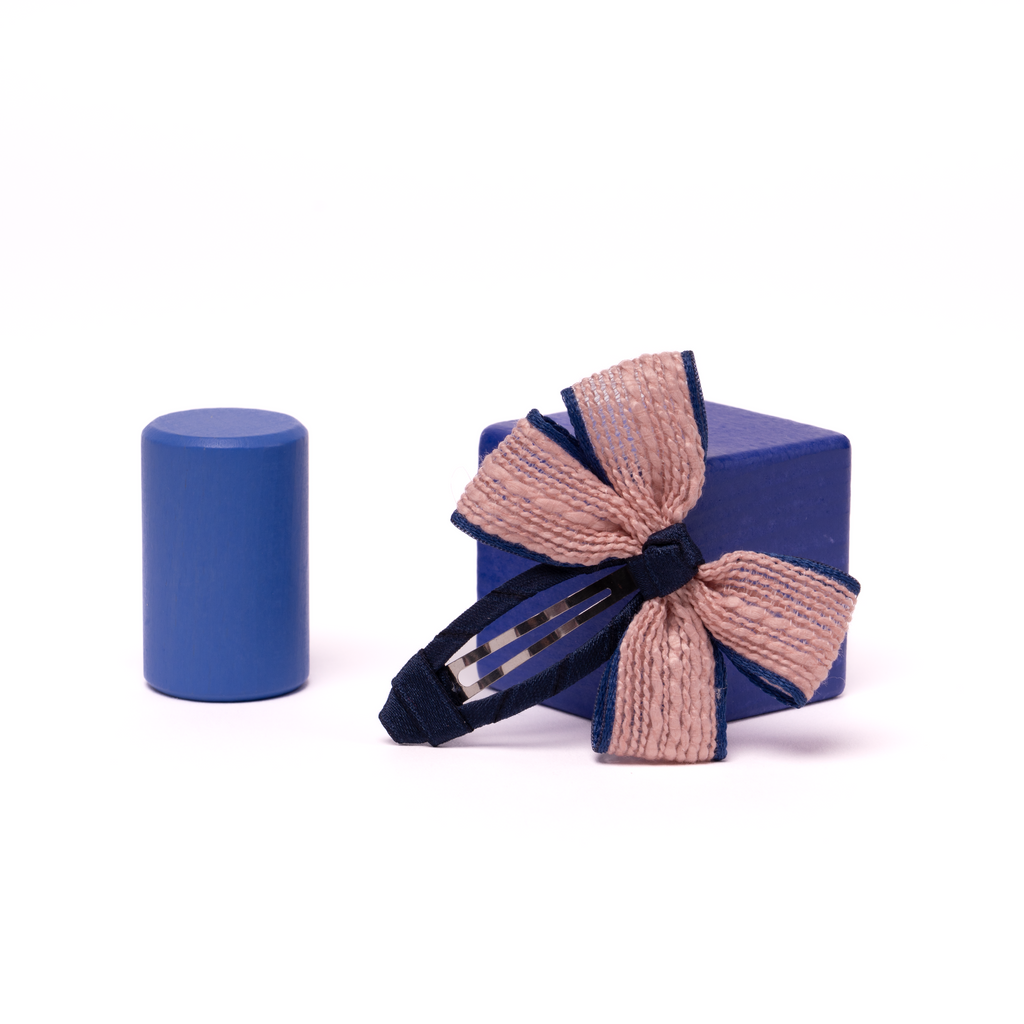 Fabric Butterfly Hair Clip – Stripe Colors