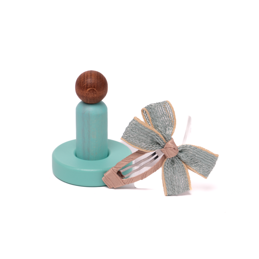 Fabric Butterfly Hair Clip – Stripe Colors
