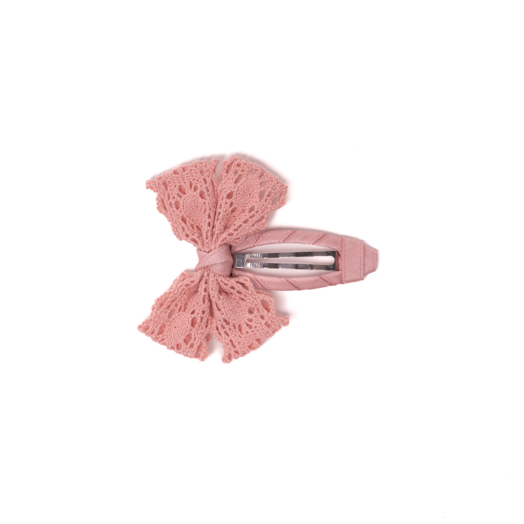 Fabric Butterfly Hair Clip – Lace Pink