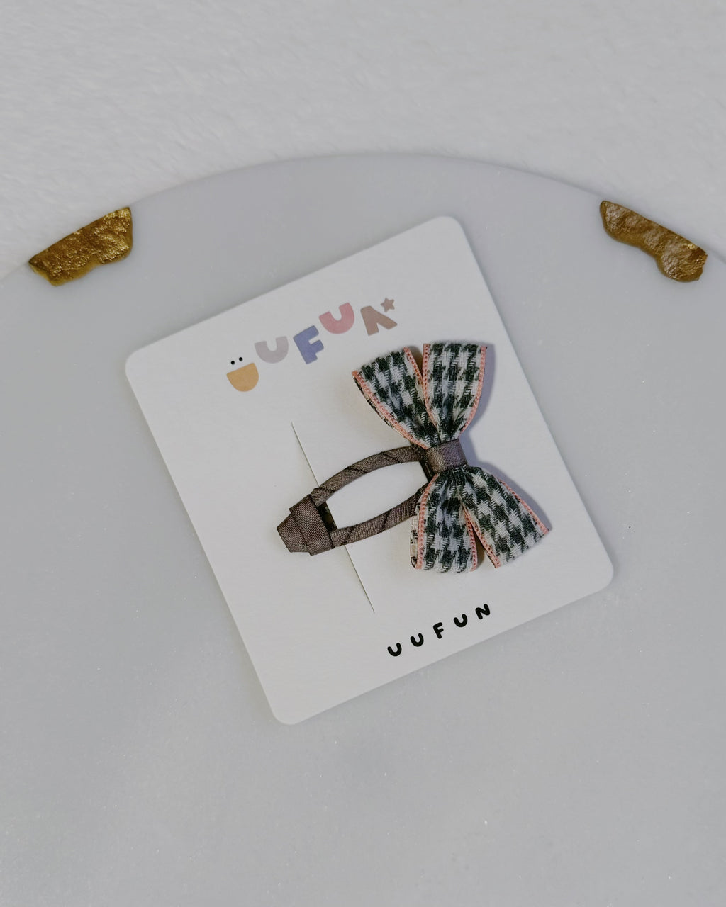 Fabric Butterfly Hair Clip – Houndstooth