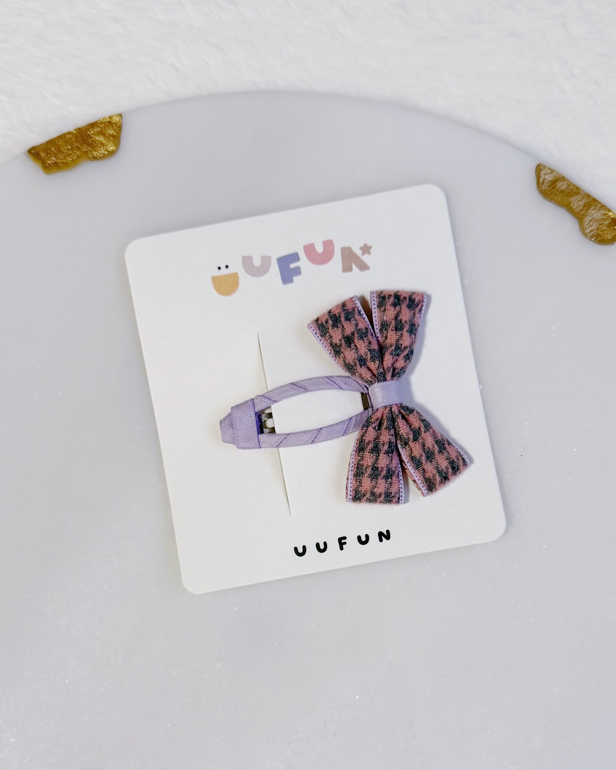 Fabric Butterfly Hair Clip – Houndstooth