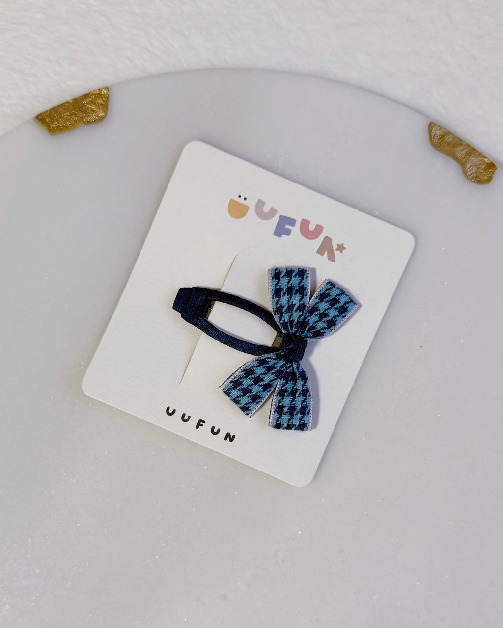 Fabric Butterfly Hair Clip – Houndstooth