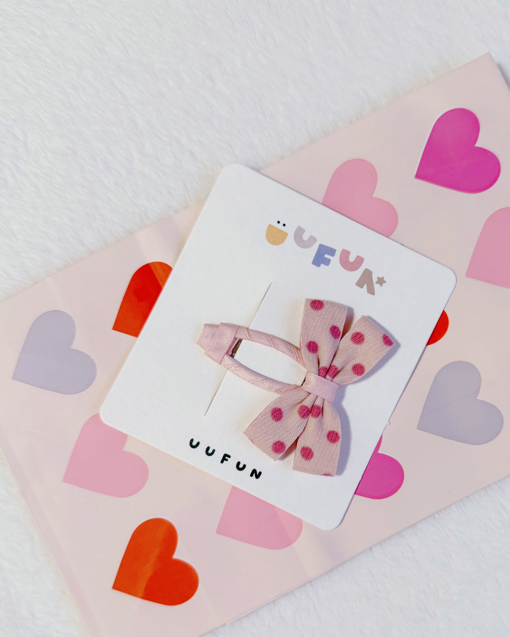 Fabric Butterfly Hair Clip – Pink Polka Dot