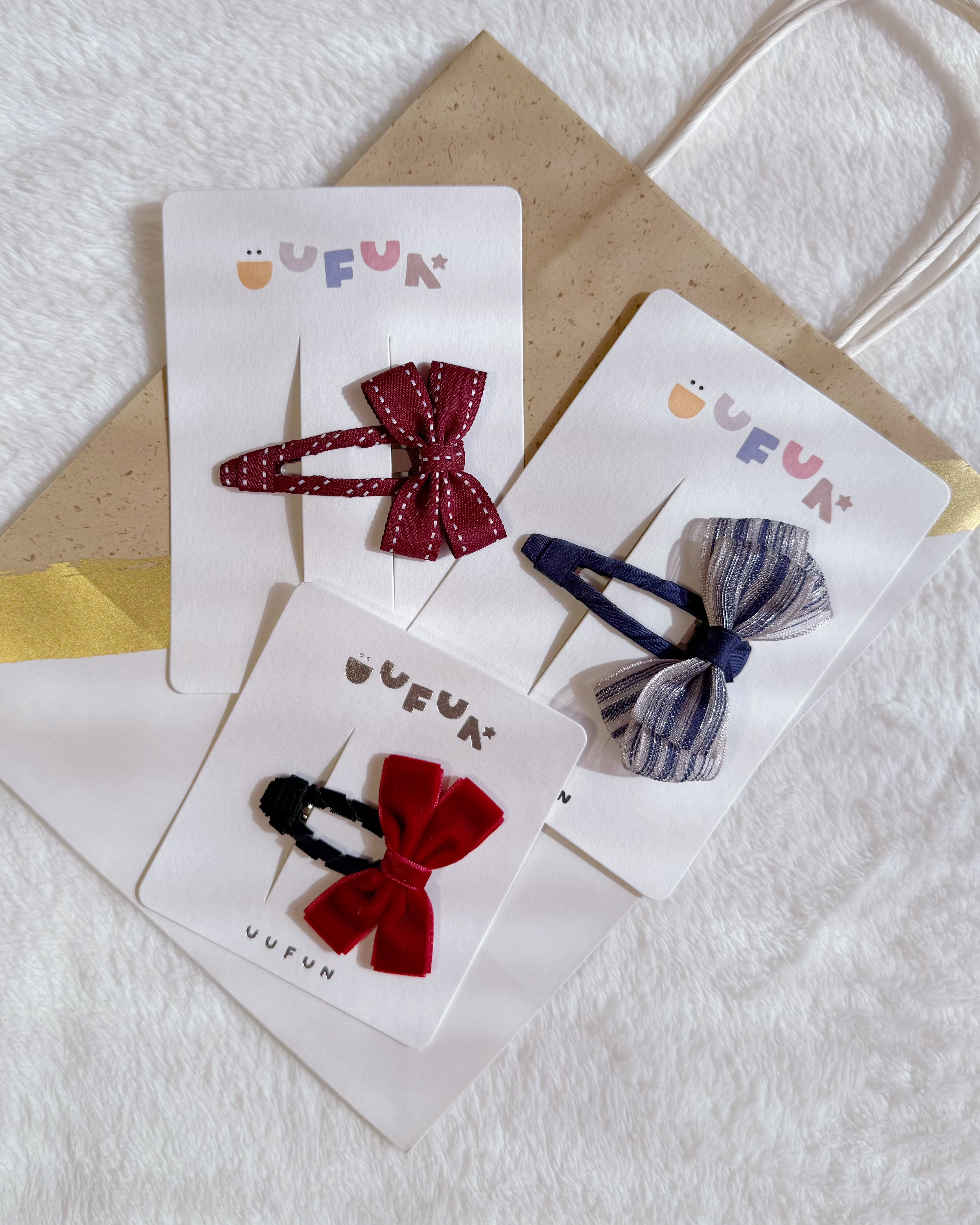 Fabric Butterfly Hair Clip – Blue Sheer Gauze (Long)