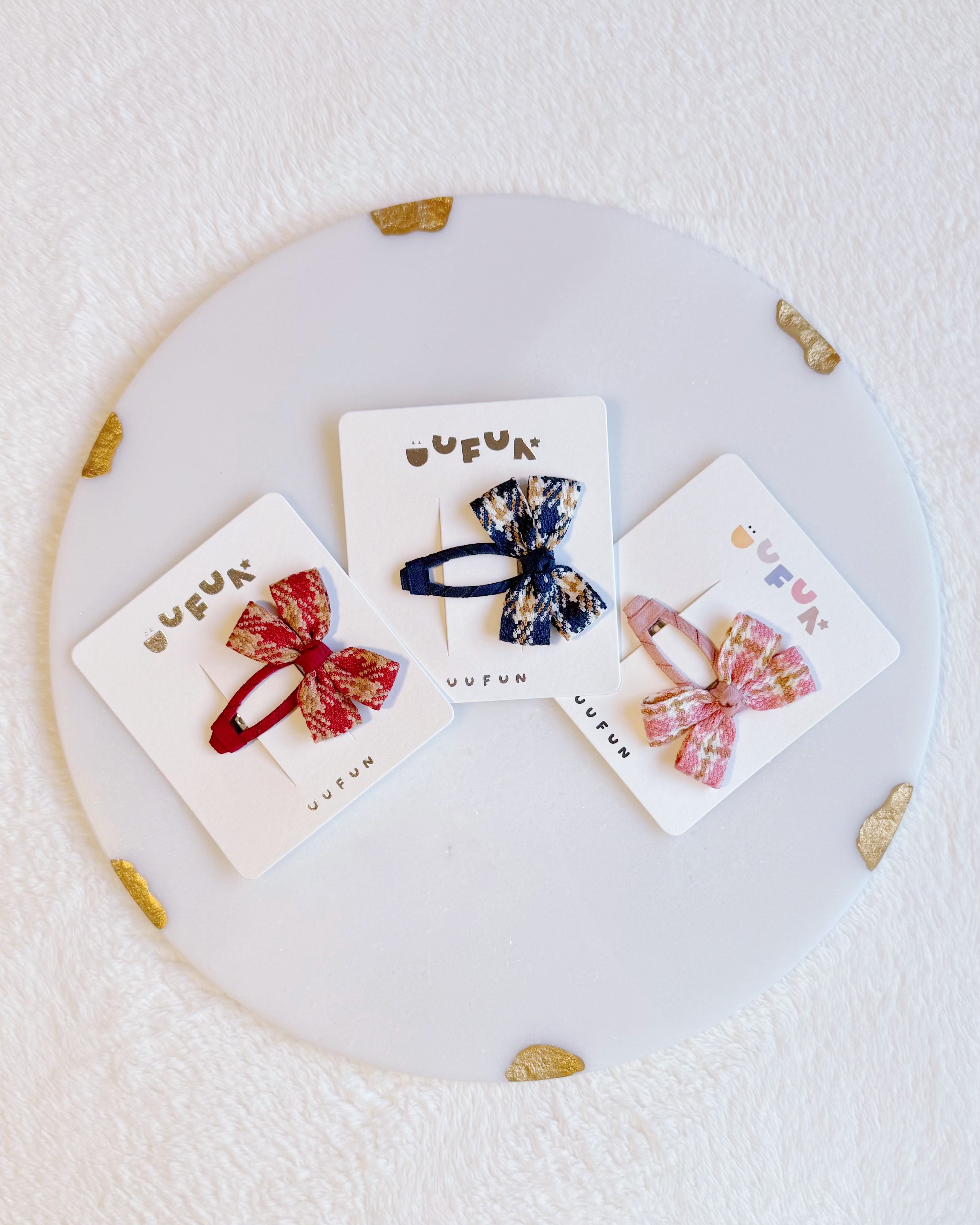 Fabric Butterfly Hair Clip – Large Houndstooth