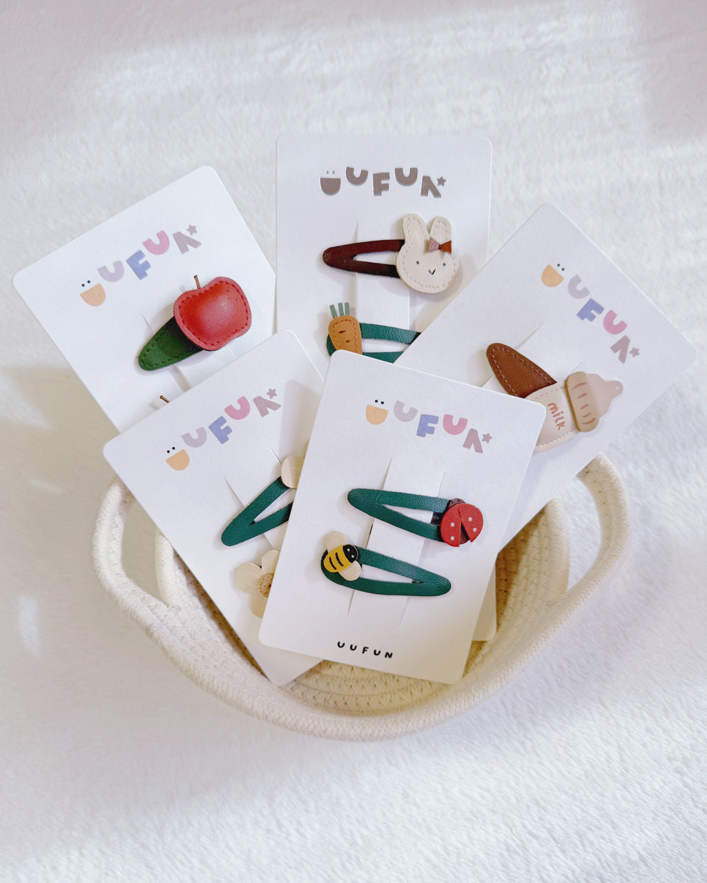 Leather Apple & Bitten Apple Snap Clip Set – 2 Pieces